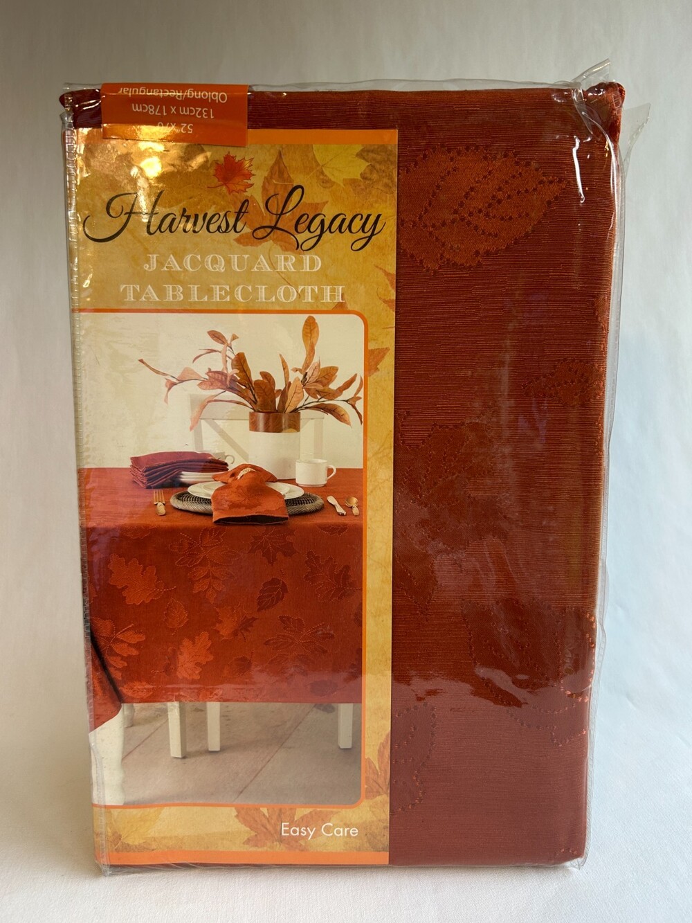 Benson Mills Harvest Legacy Jacquard Tablecloth 52 X 70 Oblong Rust Orange